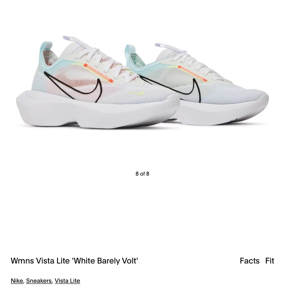 Nike women’s vista lite white barely bolt sneakers size 9.5